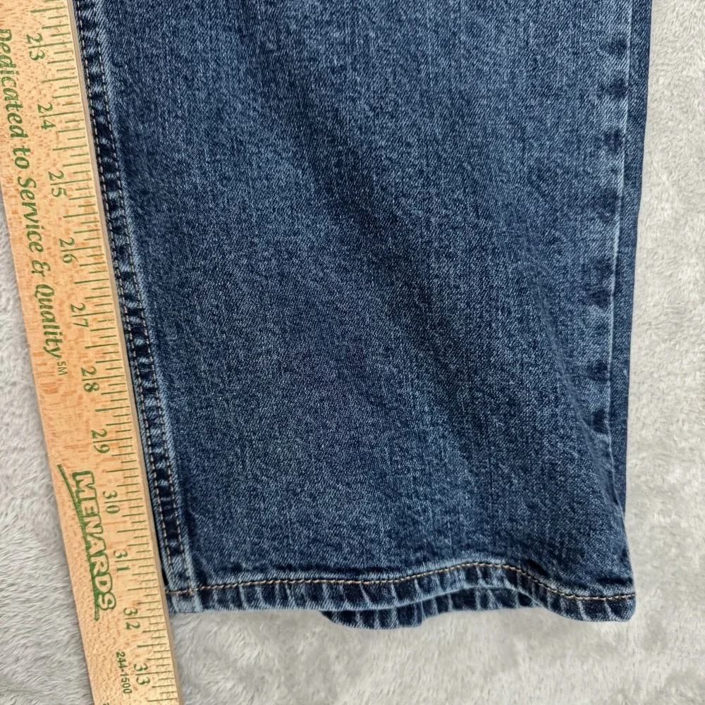 Levi Strauss Signature Jeans Mens 40x32 Blue Relaxed Straight Whiskered Workwear